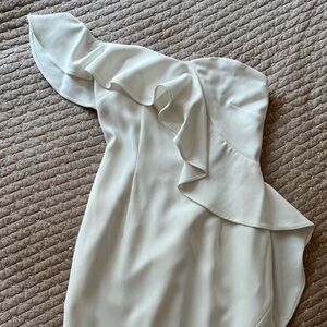 GIANNI BINI tye one shoulder cascading ruffle